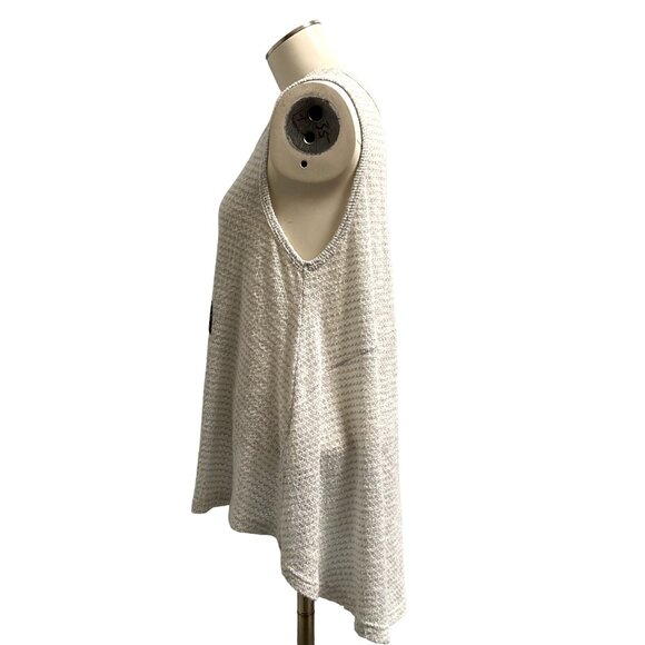 CCC Cotton Rayon Soft Anchor Sleeveless Sweater Tank Top Large Chic Summer - Picture 2 of 6